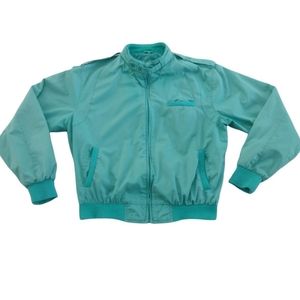 Vintage aqua green bomber jacket